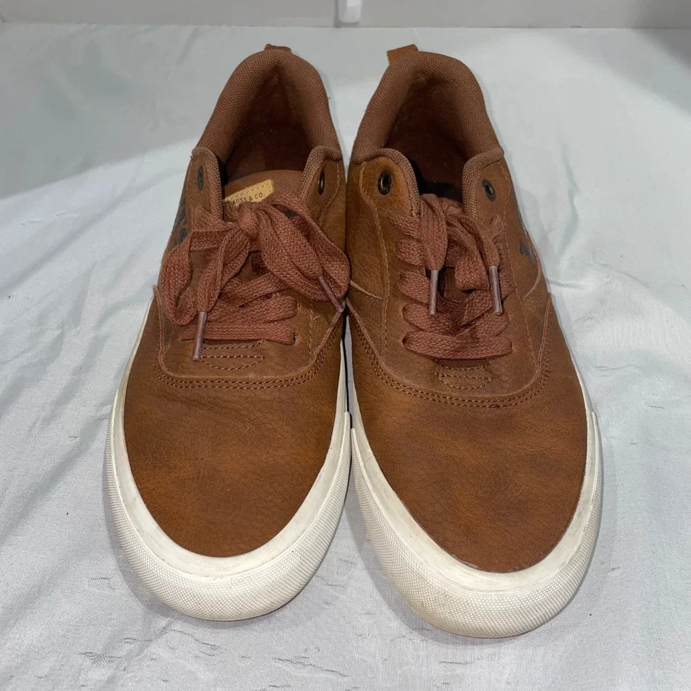 Levis Kids Brown Synthetic Leather Low Top Lace Up Sneakers Size 6 539458-09H1